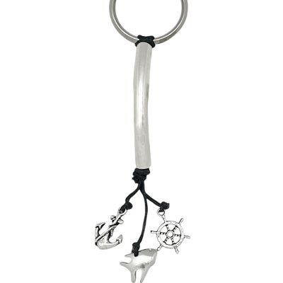 MiGuia keychain in black and silver plated