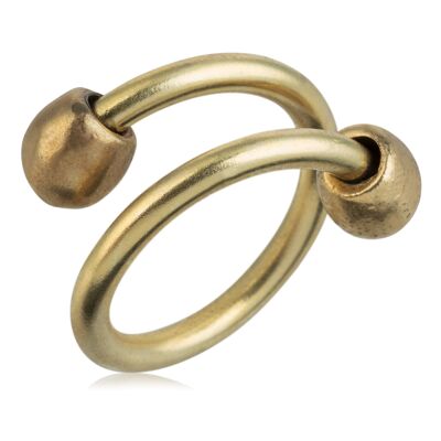 Gold plated double ball ring