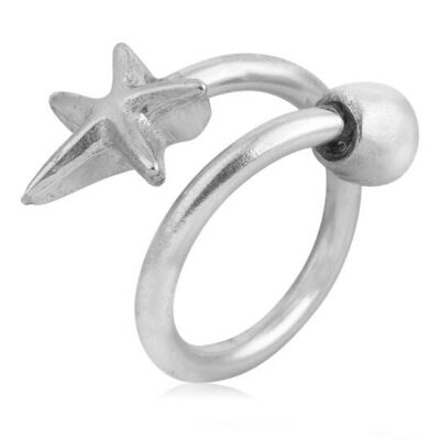 Adjustable 925 silver plated zamak star ring