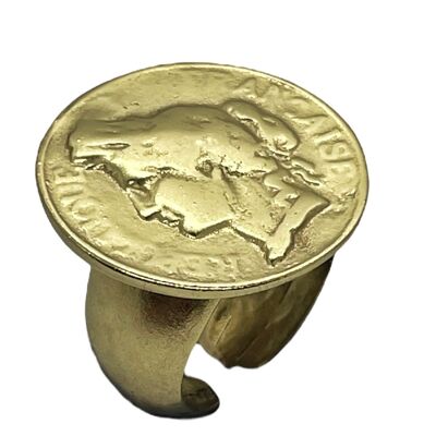 Anillo Moneda dorado "Gloria Mago" T16
