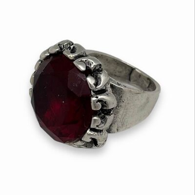 Anello solitario Daiya argento cristallo rosso T15