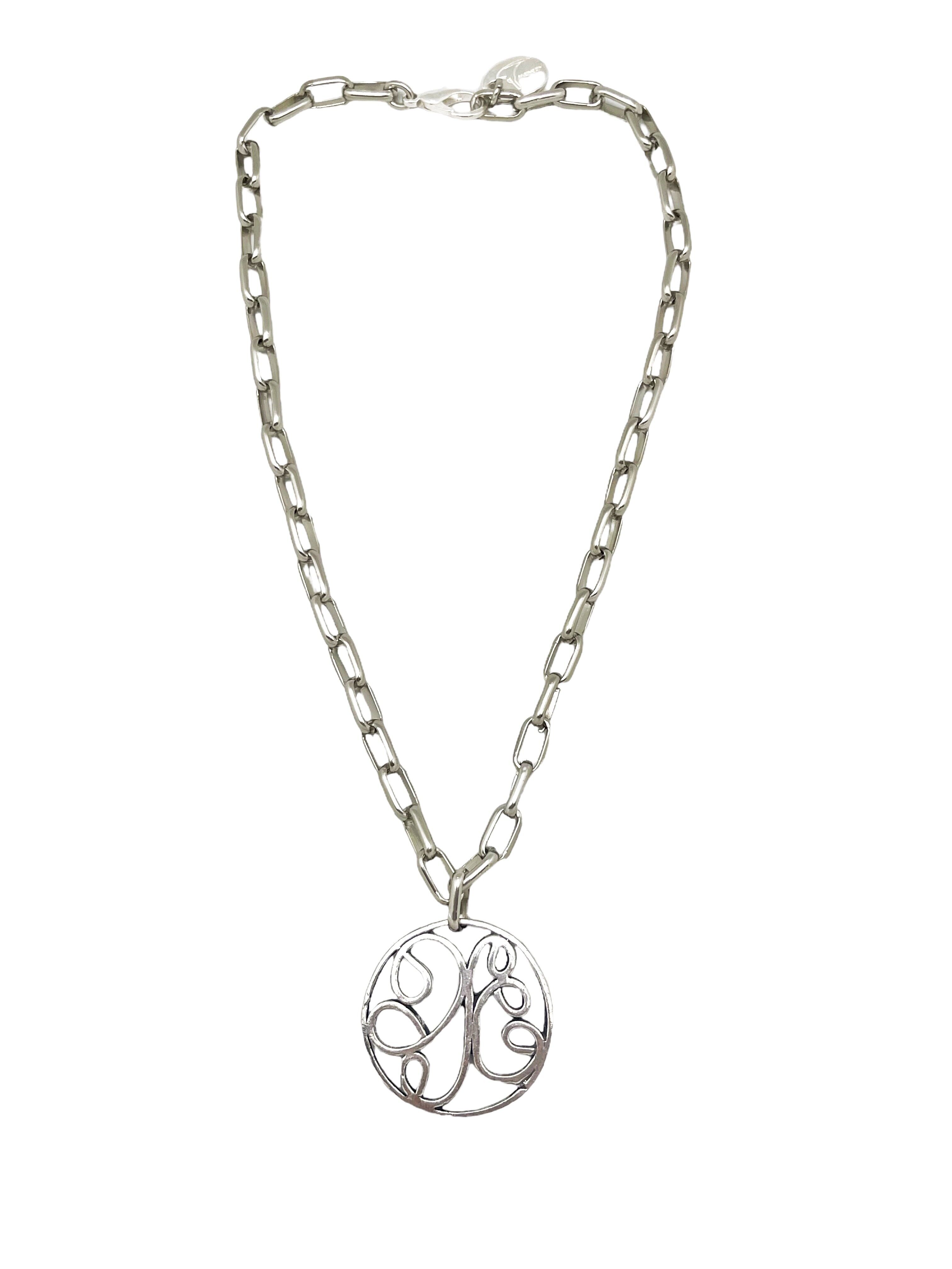 Collana ad anello labirinto in argento placcato