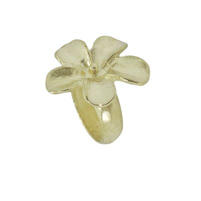 Gold ring "Big flower" size 16 plated zamak