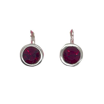 Large red Swarovski crystal sleeper earring