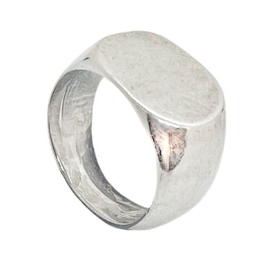 Chevalière ovale en argent 7 microns