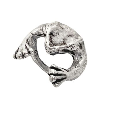 Anillo "Abrazo de rana" plata 7 micras envejecido. Talla 15