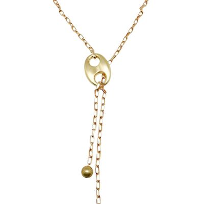 Collar Calabrote Corbatero dorado largo