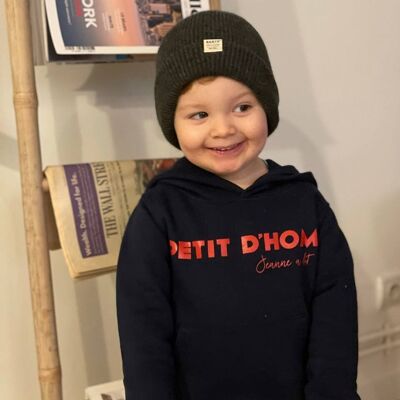 Organic cotton children's hooded sweatshirt "Petit D'hom"