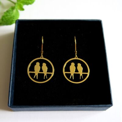 Boucles d'oreilles duo d'oiseaux hirondelles