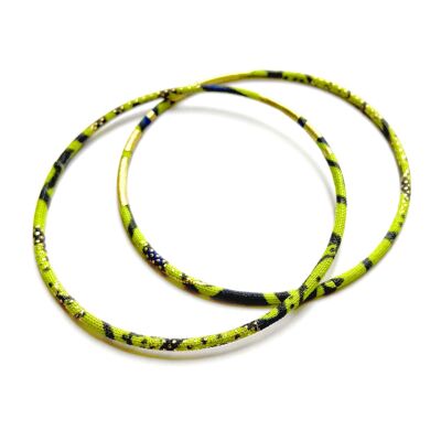Thin bracelets in green and navy wax