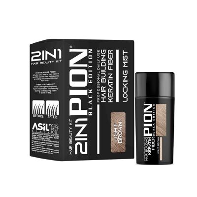 Pion Hair Building Fiber & Locking Mist Spray Set // Light Brown
