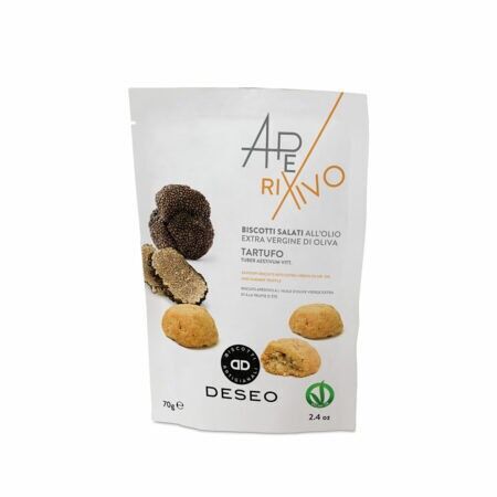 Biscotto artigianale da aperitivo con olio extravergine di oliva e tartufo nero