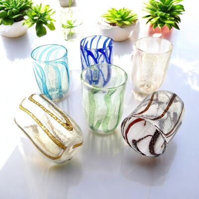 Guardi glasses in Murano glass, made on the island of Murano, blown and handcrafted by master glassmakers - SPECIAL EDITION - 400 ml.