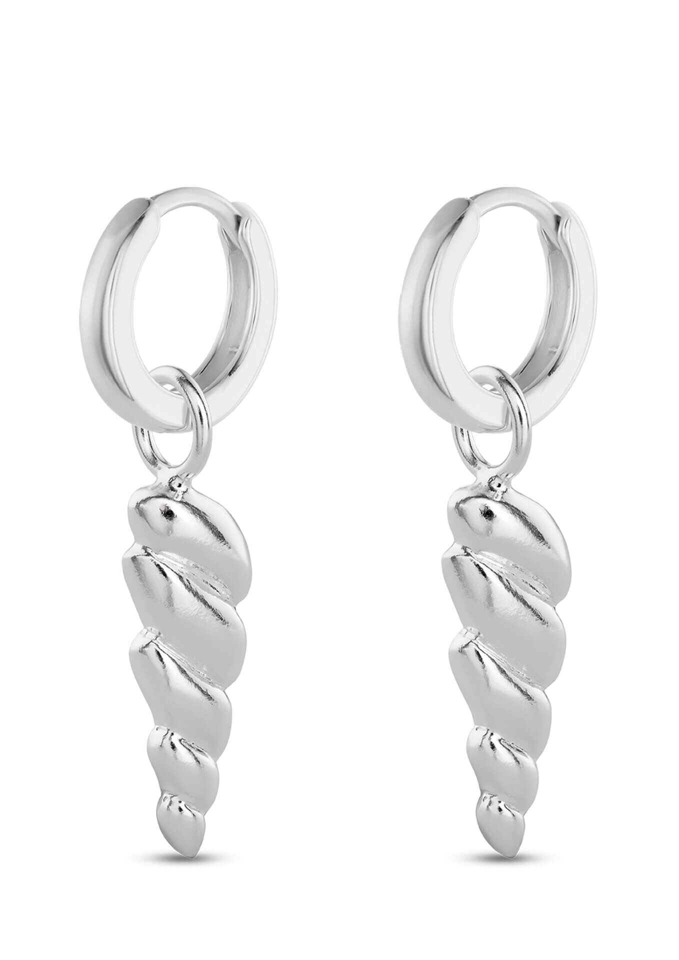 Sea Horn Midi Hoops Argento