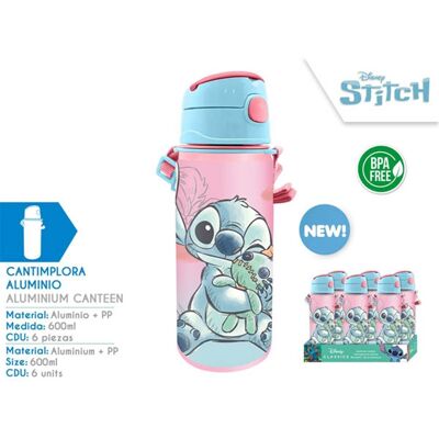Stitch Aluminum Bottle with Handle 600 ml
