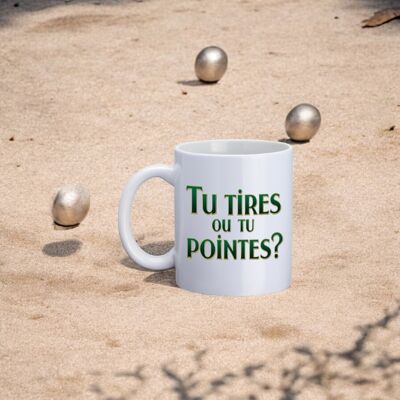 Mug, "Are you shooting or are you pointing?""