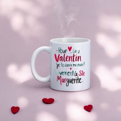 Mug, "For Valentine's Day I give you my hand! Looking forward to St. Margaret's Day..." (Red)