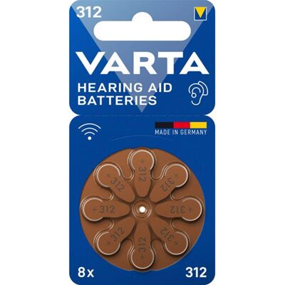Varta V312 Hearing Battery - PR41 BL8
