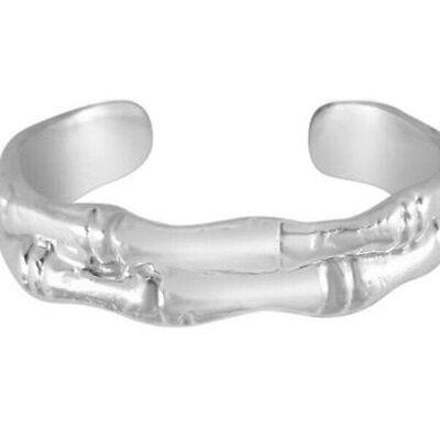 Anillo de dedo de bambú (plata real)
