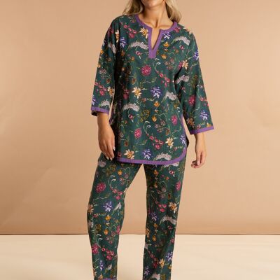 Lavender Fields Women's Floral Cotton Pyjamas
