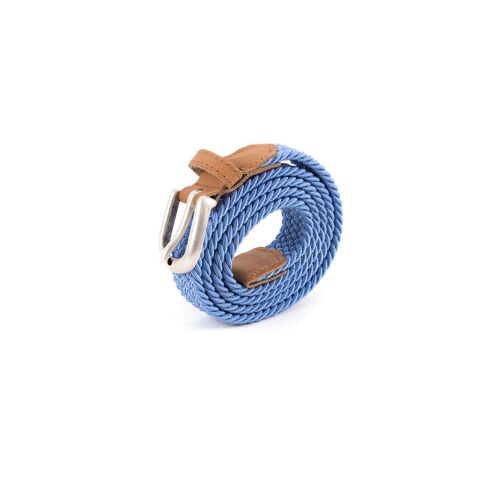 Ceinture tressee femme bleu clair