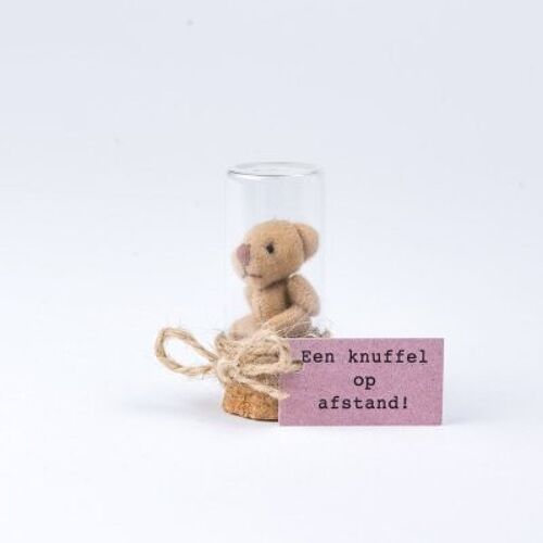 Beer knuffel afstand bruin mini