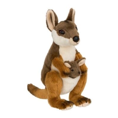 WWF Wallaby with baby - 19 cm