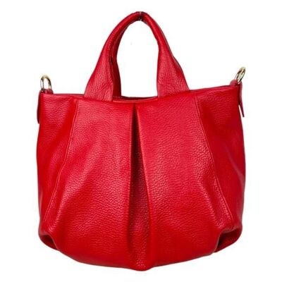 Italian Leather Women's Handbag with 2 Handles and Zipper