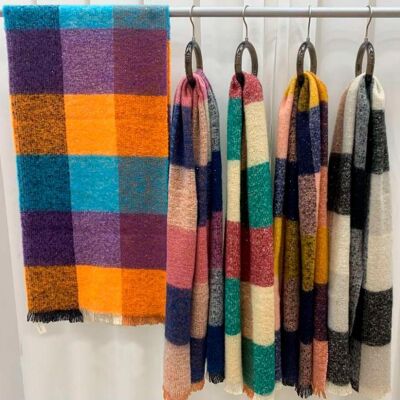 Women's Wool Scarf with Beautiful Colors and Square Design