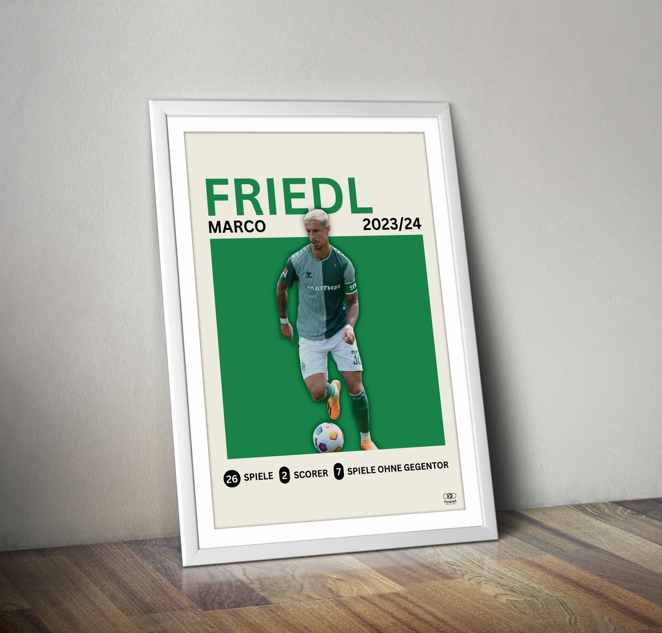 Marco Friedl I Poster Werder Bremen Fußballplakat
