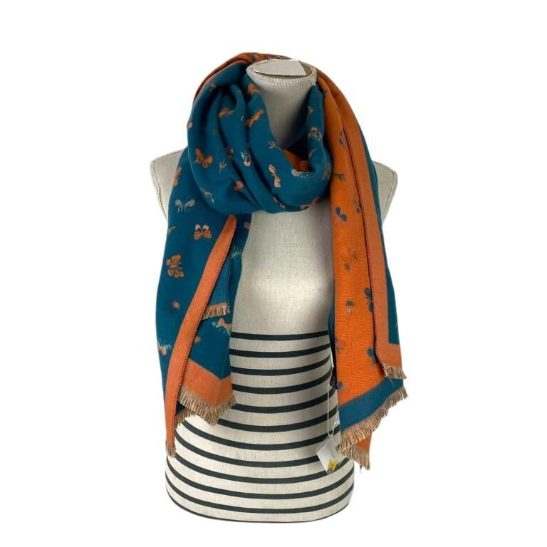 Sciarpa di lana di alta qualità con motivo a farfalla per donna