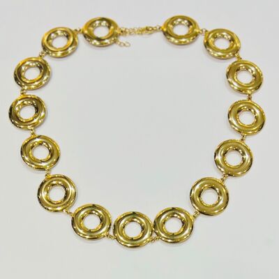 Collana elegante in acciaio inossidabile con anelli circolari