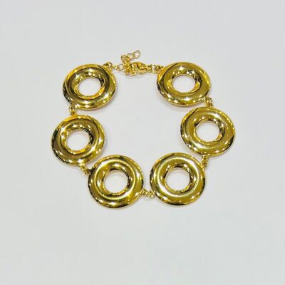 Bracelet acier inoxydable anneaux circulaires modernes