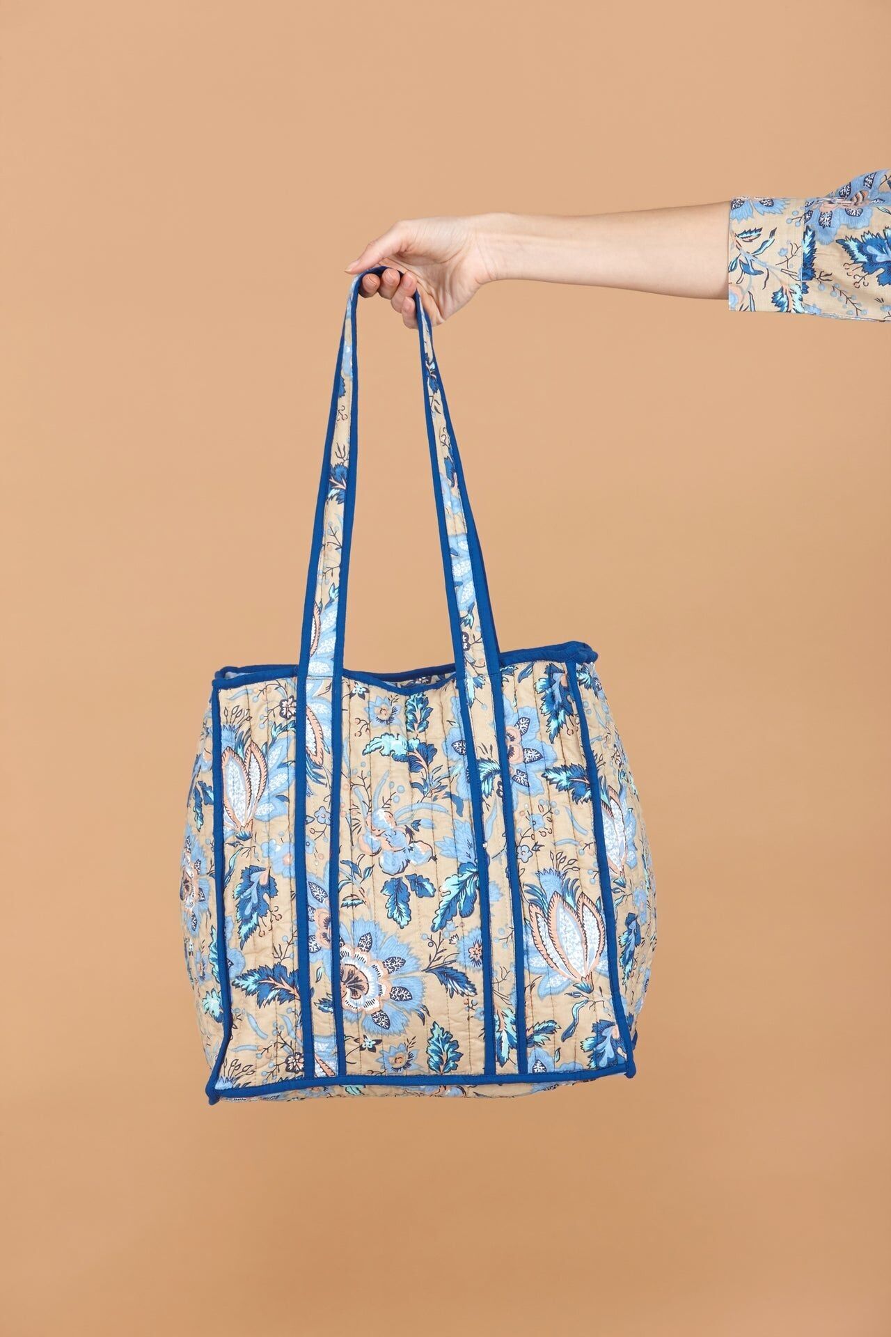 Borsa tote indaco Lotus