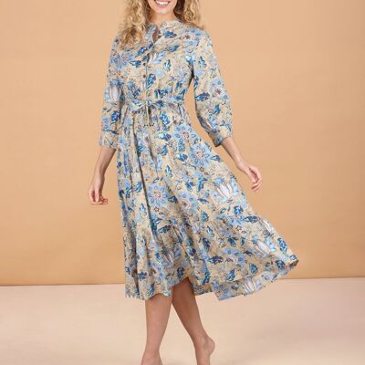 Indigo Lotus Cotton Dress
