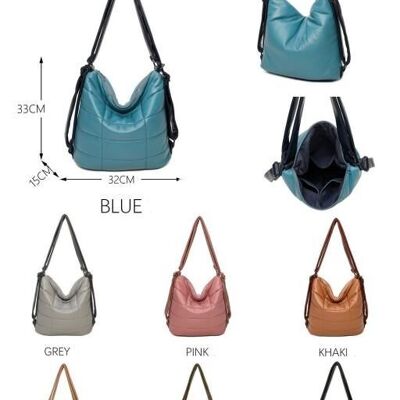 Women's Synthetic Quilted Hobo Backpack with Zipper