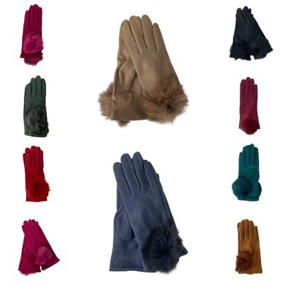 Comfortable Women's Gloves with Fur Pompom and Beautiful Design