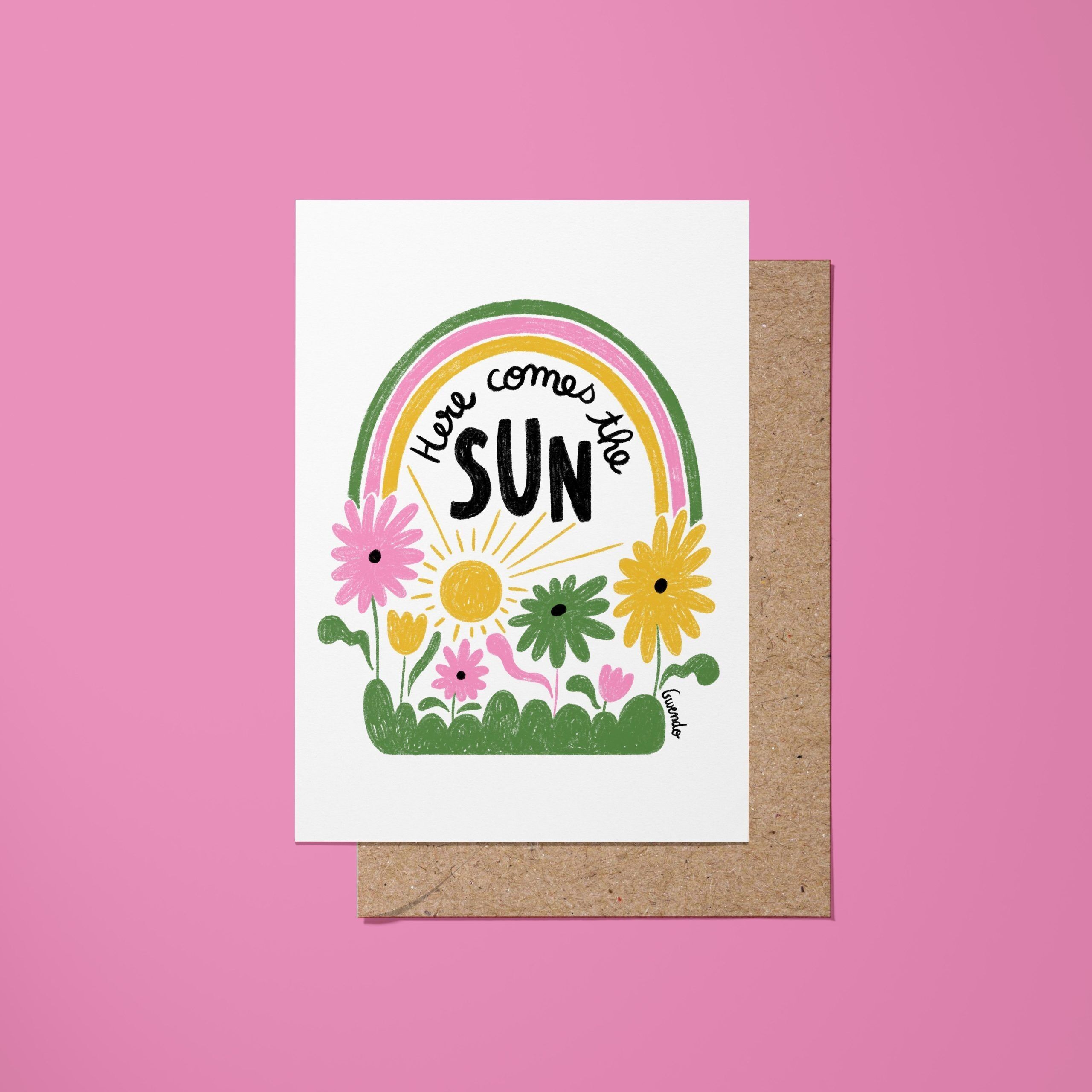 ♡ Tarjeta “Aquí viene el sol”