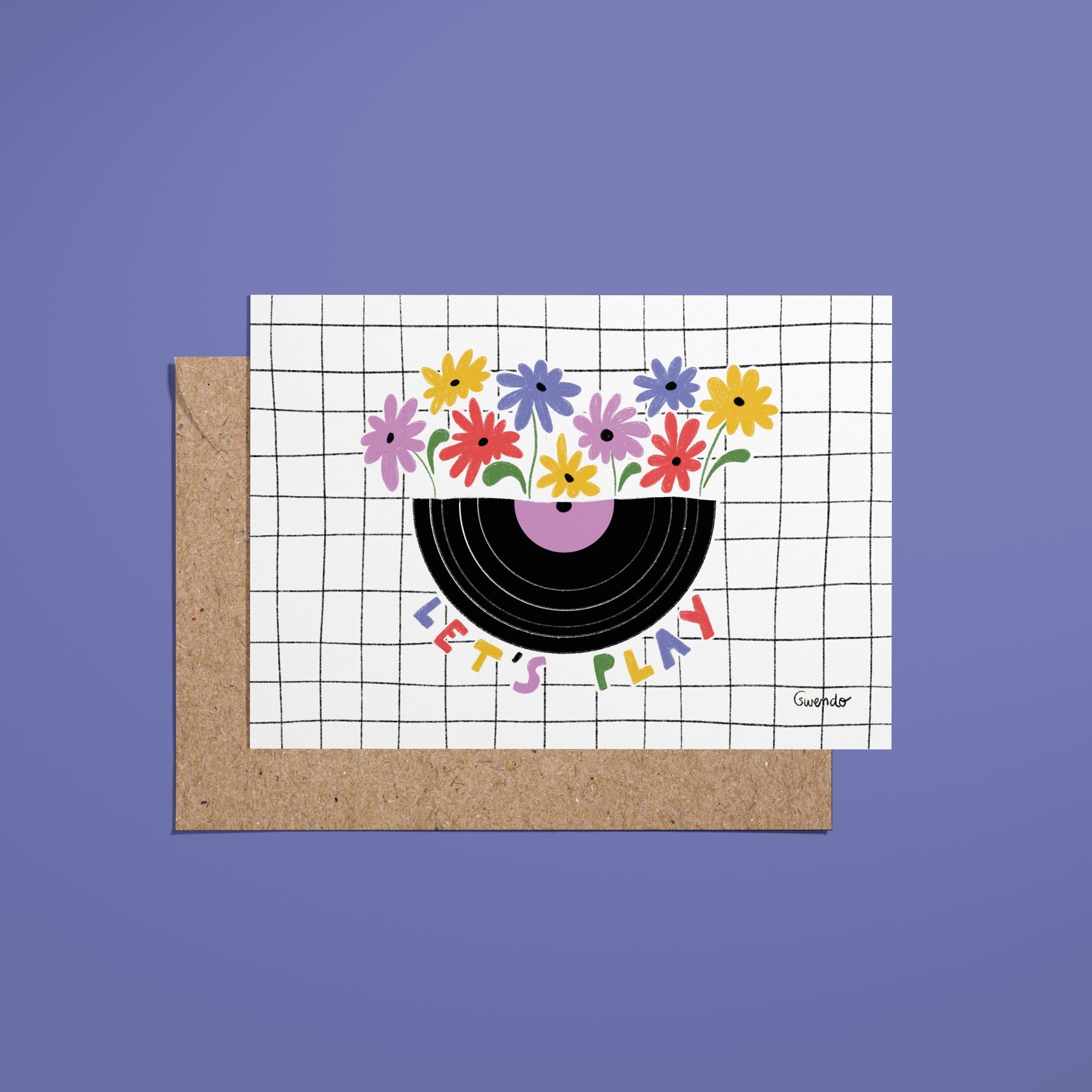 ♡ "Vinyl Flowers" Card