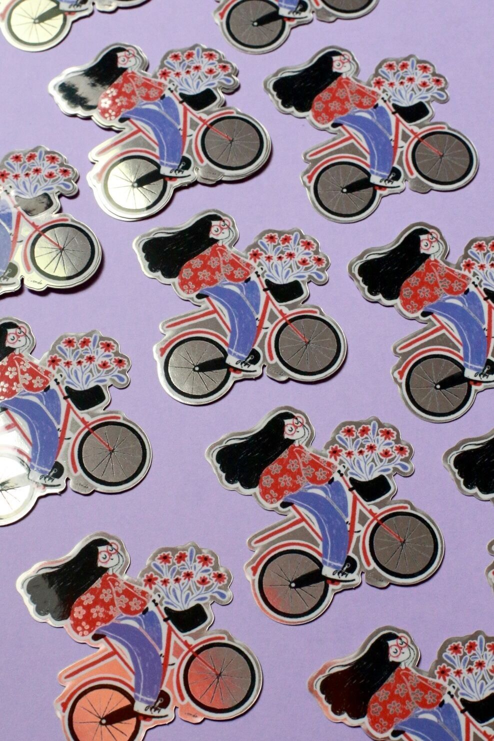 ♡ Aufkleber „Mit dem Fahrrad“