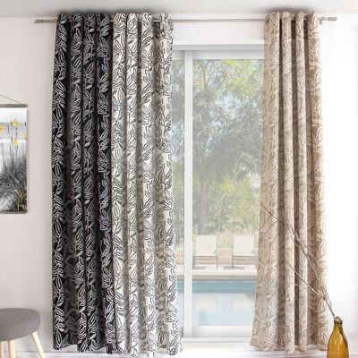Eyelet Curtain, 140x240cm, Cotton Chambray, Printed Pattern, Lodge Collection