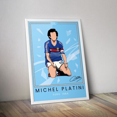 Platini Euro 1984 Poster I Michel Platini France Poster