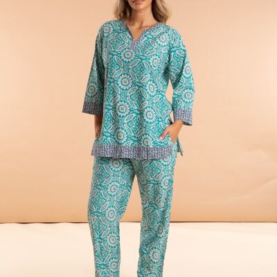 Mediterranean Mosaic Women's Cotton Pyjamas