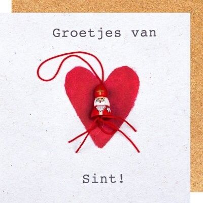 Wenskaart groetjes van Sint