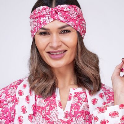 Peony Paisley Floral Cotton Hair Scarf