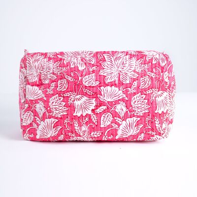 Trousse de toilette en coton à motif cachemire et pivoine