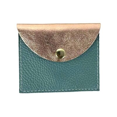 Compact Leather Wallet for Women with Button Closure. Promo