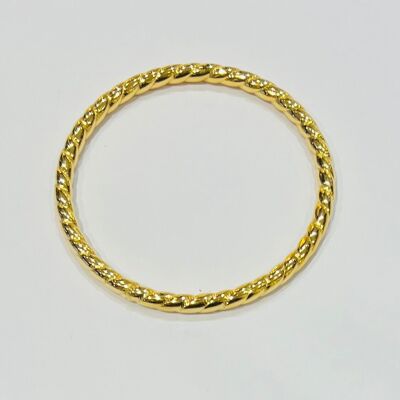 Modern twisted texture stainless steel bangle