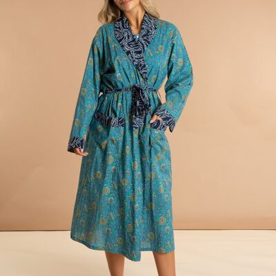 Peignoir en coton fleuri pour femme Waterlily