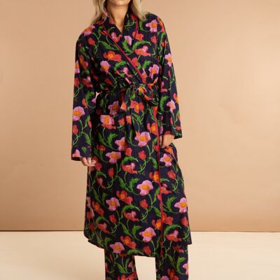 Midnight Sweetpea Women's Cotton Robe